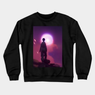 STYLISH ALIEN SUNSET ON PLANET TAG Crewneck Sweatshirt